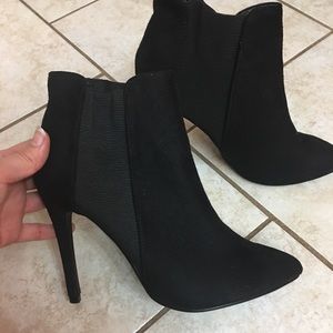 Black stiletto booties